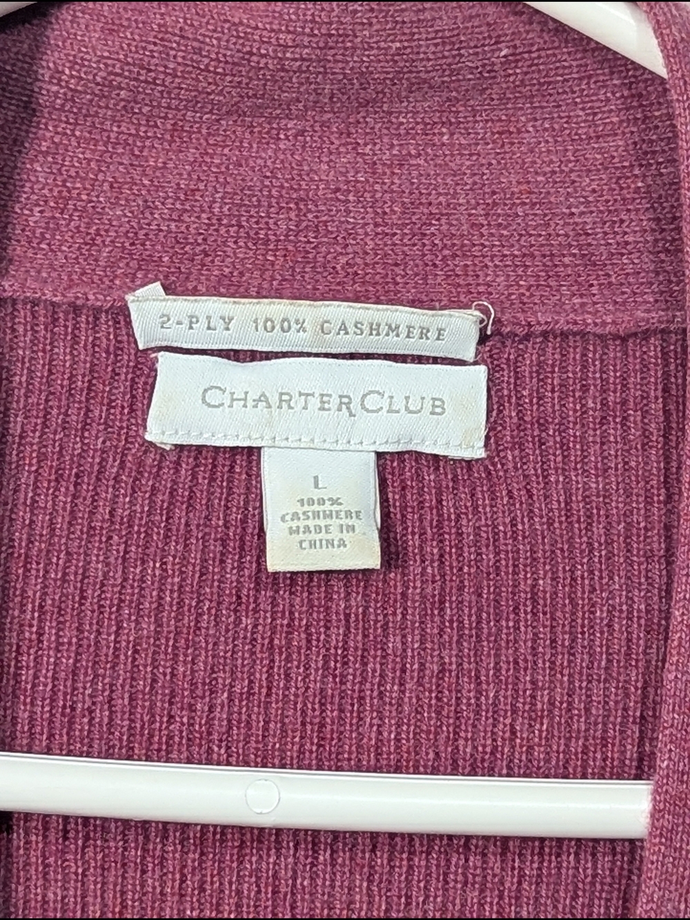 Charter Club 100% Cashmere Cardigan Sweater Pink Large Soft Luxe Minimalist - Picture 7 of 13